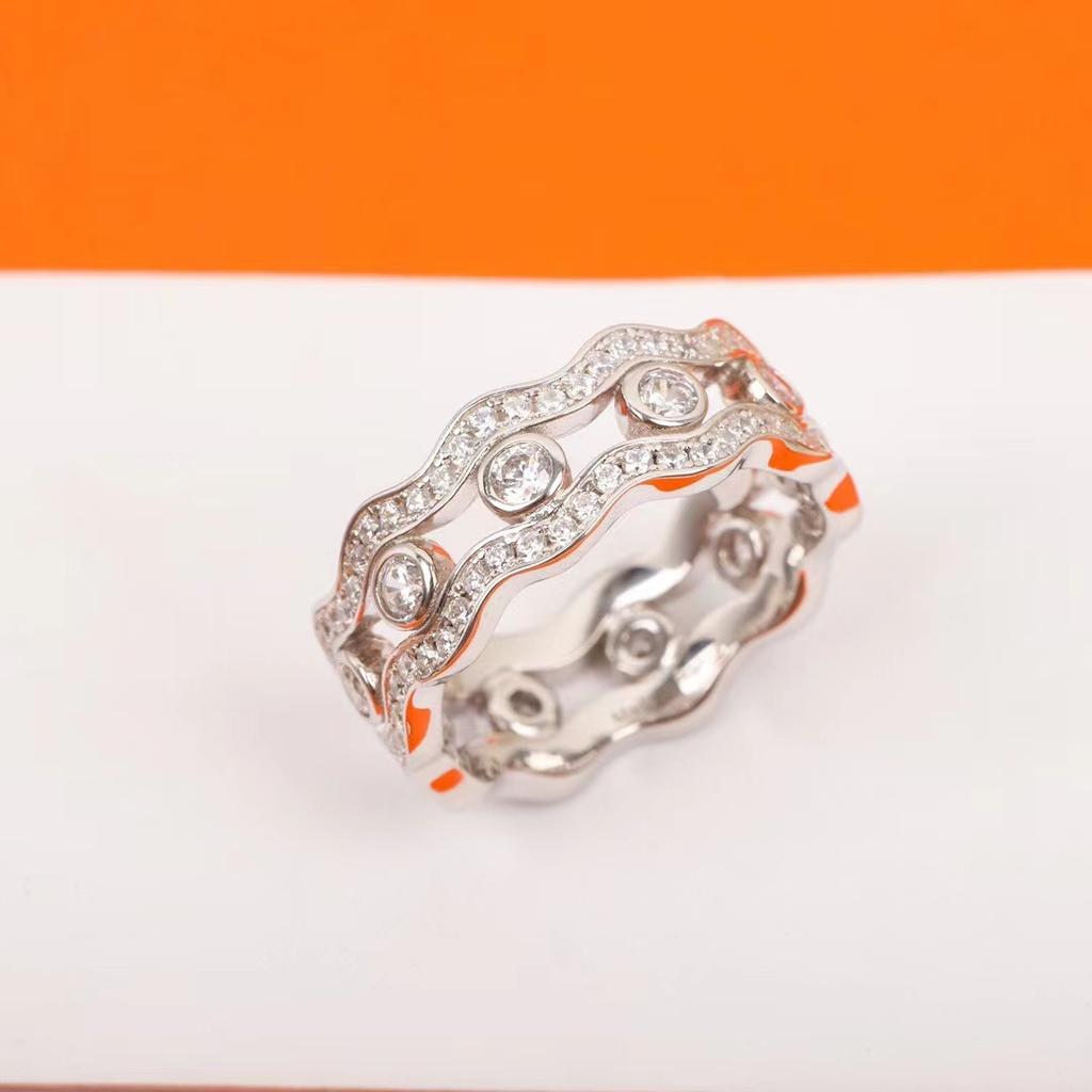 Высокая Новинка 2023 Распродажа Трендовое Высокое Качество Известный Европейский Бренд Классические Подарки Роскошные Ювелирные Изделия Кольца Для Женщин Волновой Дизайн Помолвка