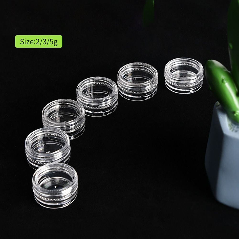Mini Cream Jar Transparent Empty Bottle Lip Balm Container Cosmetic Bottles  For Nail Arts