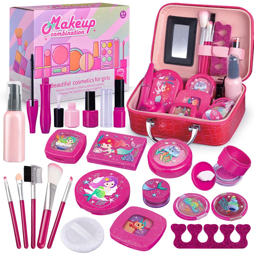 Children's Cross-Border Cosmetic Play Set: Lipstick, Nail Polish, Makeup Box, Princess Dressing Table Toy
