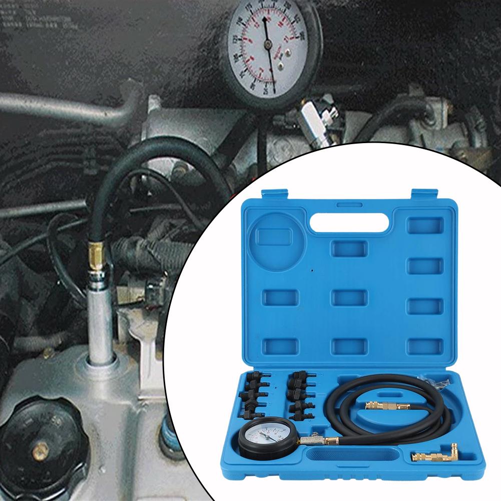 Oil Pressure Gauge Tester Oil Pressure Tester Tool For Fuel System Engine Cylinder Compression Test 0-140PSI For Cars ATVs O2O6