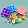 Ice Cube Mold Tray Food-Grade Silicone Ice Maker with Lid 9 Holes Easy Release Infant Food Food Container