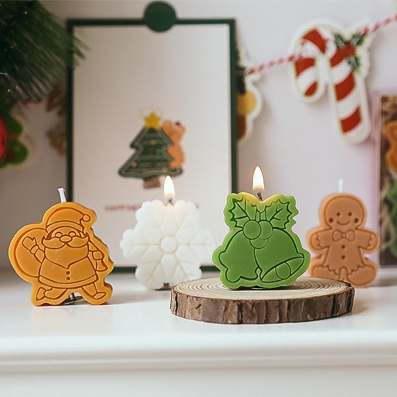 Рождественский снеговик Снежинка Ароматическая свеча Рождественская елка Пряничный человечек Свеча в форме лося