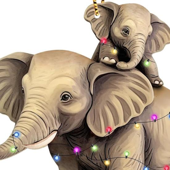 Рождественские украшения Мультяшные животные Санта лось слон подвесное украшение акриловый кулон с шнурком для домашнего декора елки