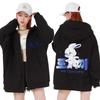 Korean NewJeans Bunny Kawaii Graphic Zip Up Hoodies Fashion Kpop Style Cute Hoodie Men Women's Casual Jackets Zipper Sweatshirts
