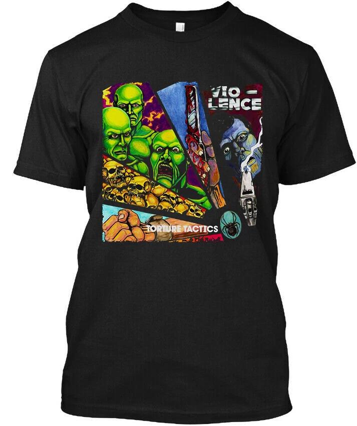 New POPULAR! Vio-lence Torture Tactics American Music Graphic Logo T-Shirt S-5XL