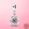 Follow Heart Compass Dangle Charms Beads Pendant 925 Sterling Silver Fit Original Fashion Bracelet Bangle DIY for Jewelry Making