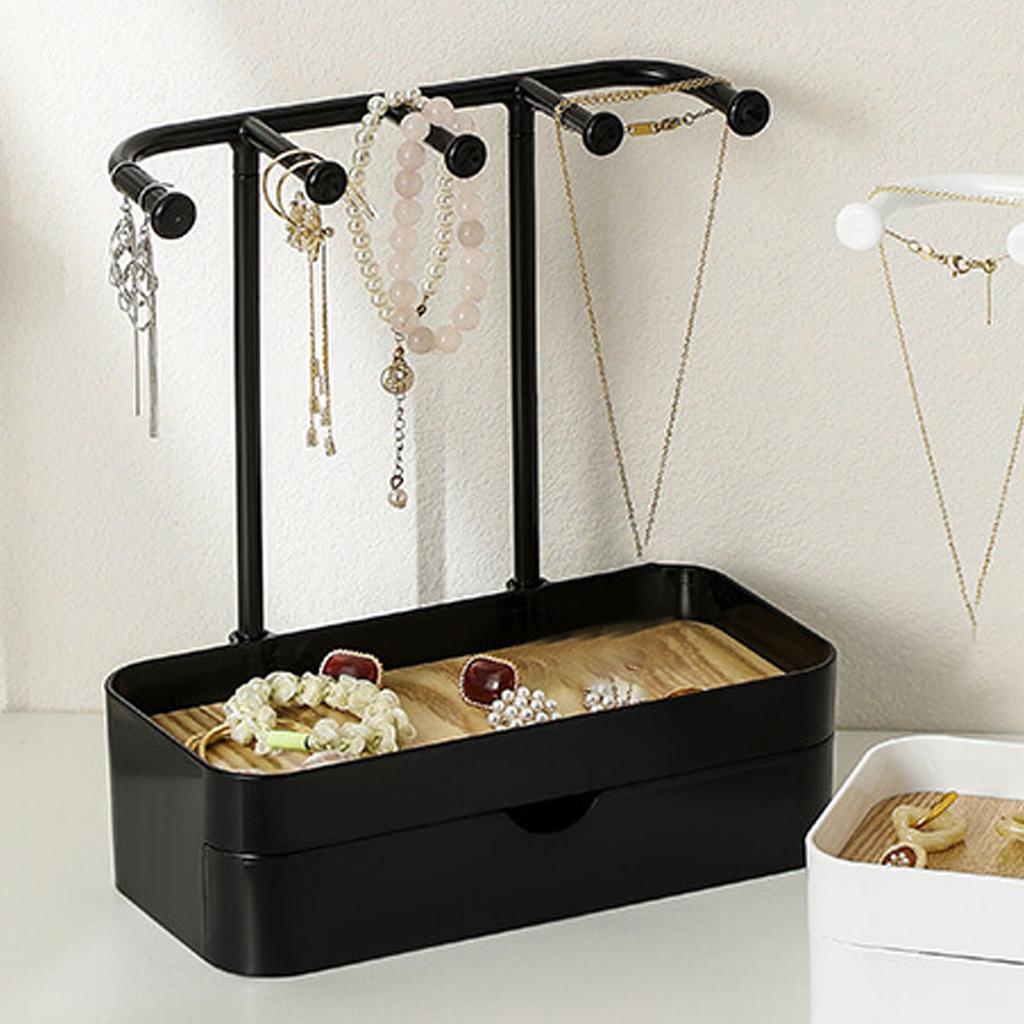 Jewelry   Double Layer Jewelry Drawer Storage Display Rack for Necklaces Bracelet Ear