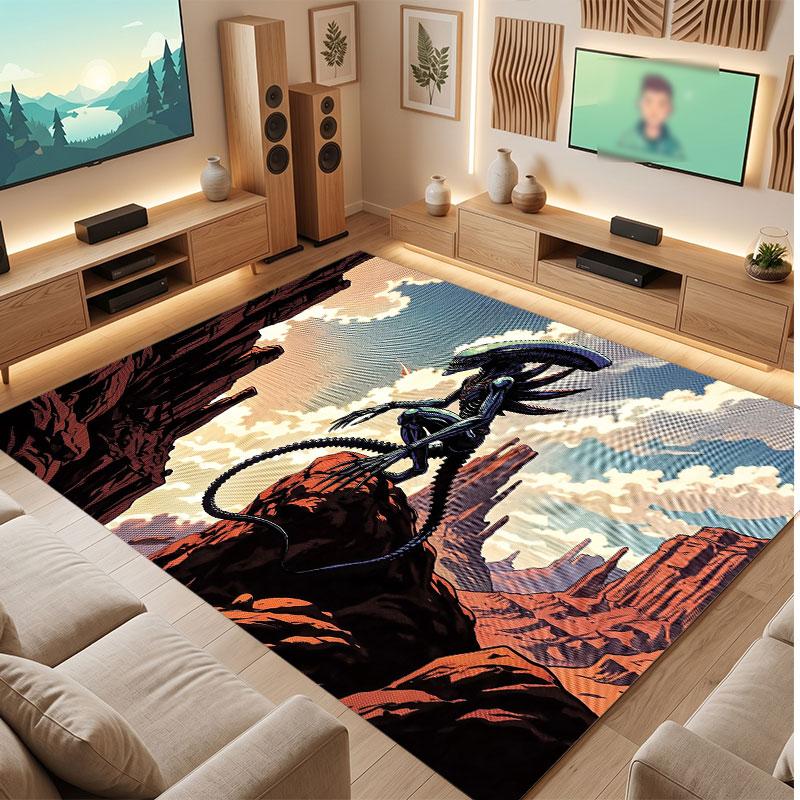 Alien Xenomorph Rug Soft Thick Non Slip Floor Carpet for Bedroom Living Room Home Decor