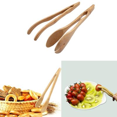 Кухонные щипцы для приготовления пищи Инструмент для барбекю, салат, бекон, стейк, хлеб, торт, деревянный зажим, домашняя кухонная утварь