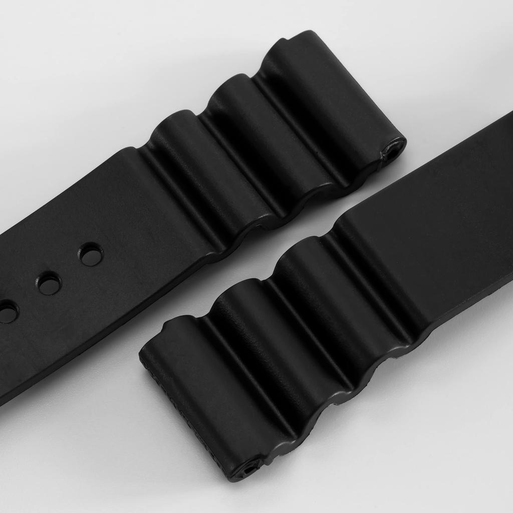 Replacement Rubber Strap for 22mm Silver [HYAKUICHI 101] HYAKUICHI, Wide,