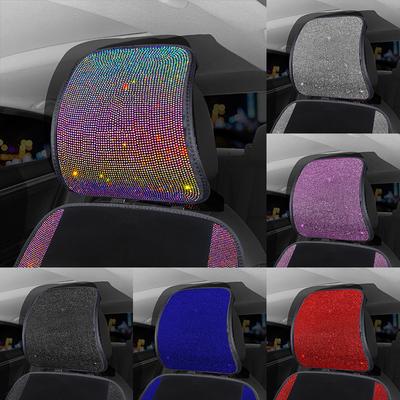 Чехлы для автомобильных сидений Bling, универсальные чехлы для автомобильных сидений, подголовники со стразами и бриллиантами, аксессуары для женщин