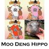 Moo Deng Tiny Baby Hippo Star Thailand Cute Pygmy Hippo Unisex Men Women Kid T-Shirt Print Short Sleeve Round Neck