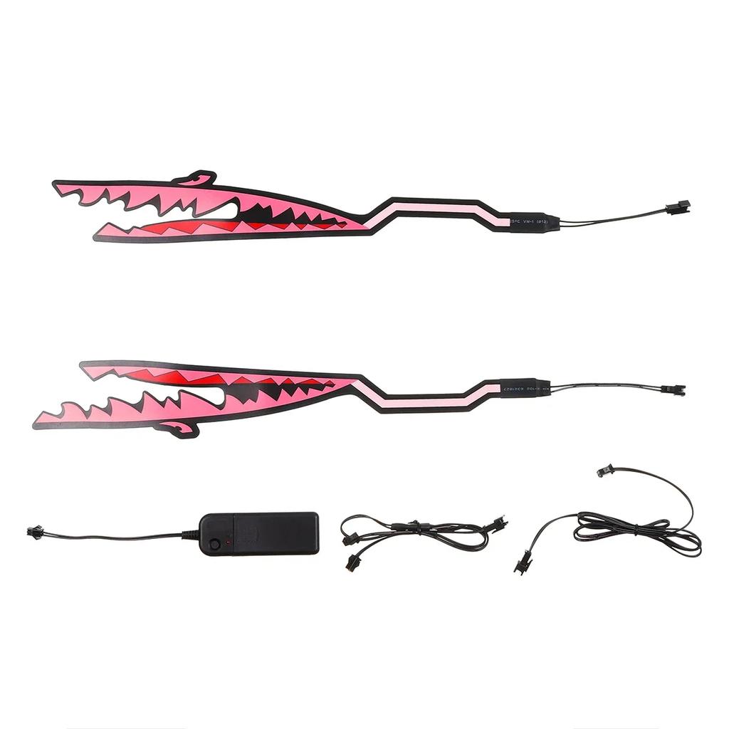 2 в 1 2 шт. светодиодная полоса для мотоциклетного шлема в стиле акулы, светящаяся ночью модифицированная наклейка