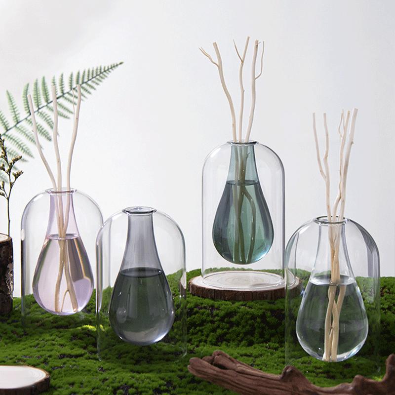 1 шт. Бутылка для ароматерапии с каплями воды, прозрачная стеклянная бутылка для ароматерапии, современный стеклянный контейнер, креативный, 4 цвета