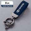 AMU1  Leather Car Badge Key Chain Ring Pendant For Toyota Corolla Avalon Supra Yaris Prado Prius Rav4 Camry Auto Keychain Accessories
