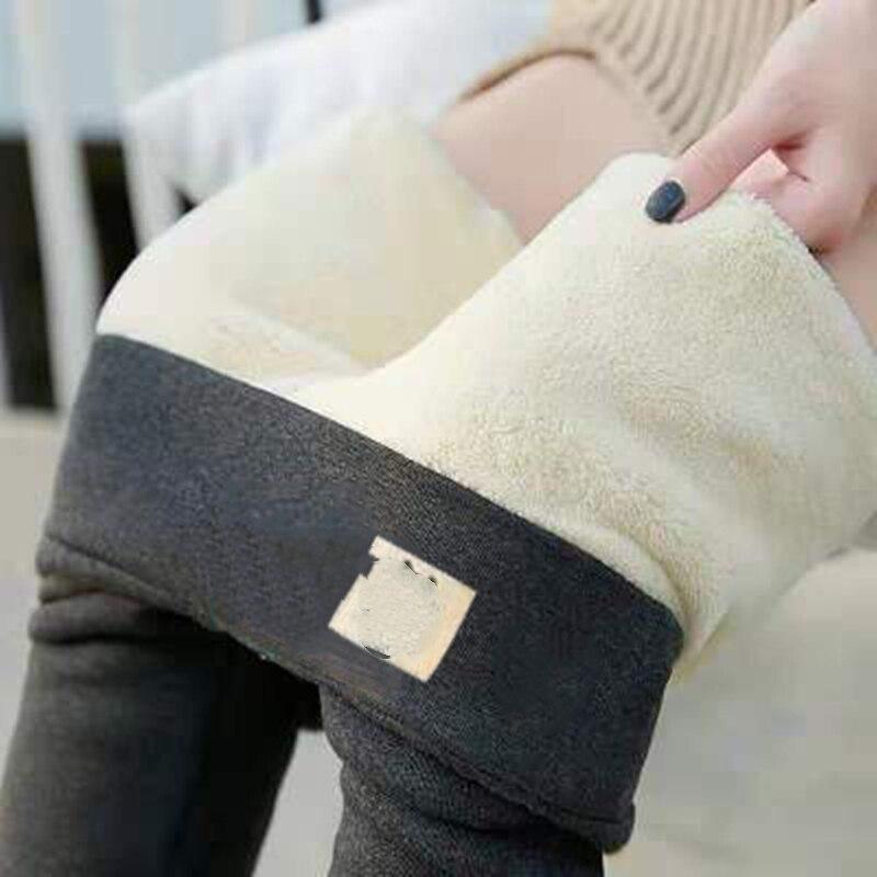 Зимние женские леггинсы из бархата, сохраняющие тепло, леггинсы с высокой талией, повседневные эластичные удобные женские термобрюки на флисовой подкладке больших размеров