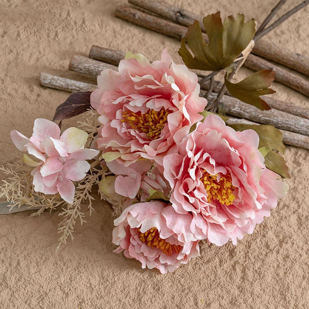 Роскошные шелковые ветки пионов Элегантная имитация пионов Букет искусственных пионов Сувениры для вечеринки