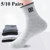 10 пар мужских носков с буквенным принтом, осенне-зимние весенние носки, спортивные носки средней длины, лот