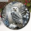 2D Flat Warm Winter Wooden Sign with Snowy Owl Pattern - Unique Decorative Signs and Plaques for Front Door, Wall, Porch Decor