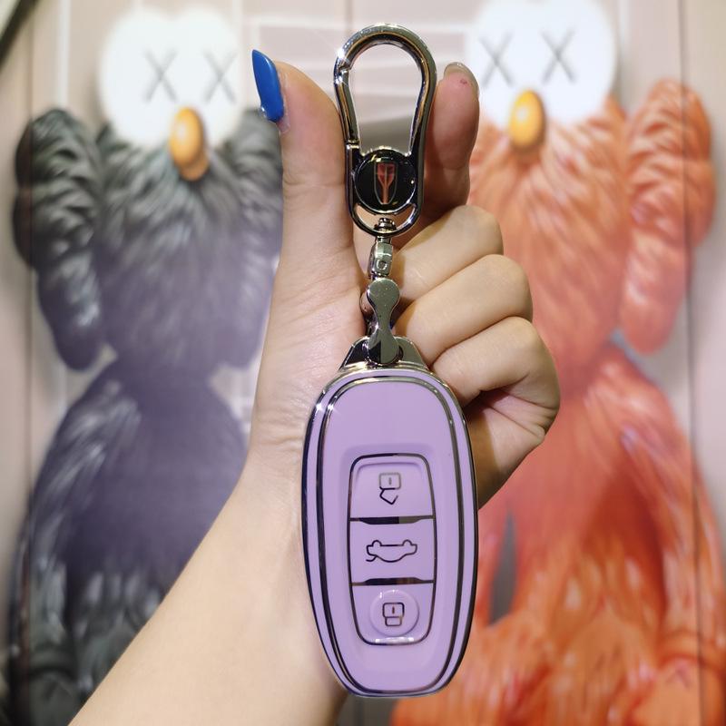 Compatible Key Case for Hongqi EQM5, H7, E-HS3 Models: Full Protective Shell with Buckle for Men and Women