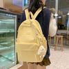 Girls Solid Color Schoolbag Female High School Students Large Capacity Backpack