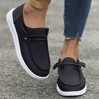 Женская повседневная спортивная обувь Весна Новая Круглый носок Шнуровка спереди Ткань Мягкая подошва Противоскользящая Износостойкая Одинарная обувь