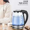 Electric Kettle 1PC Household 2L Blue Glass Stainless Steel Automatic Power-off Anti-burn Dry Small Pot Boil Tea Keeping Kettle