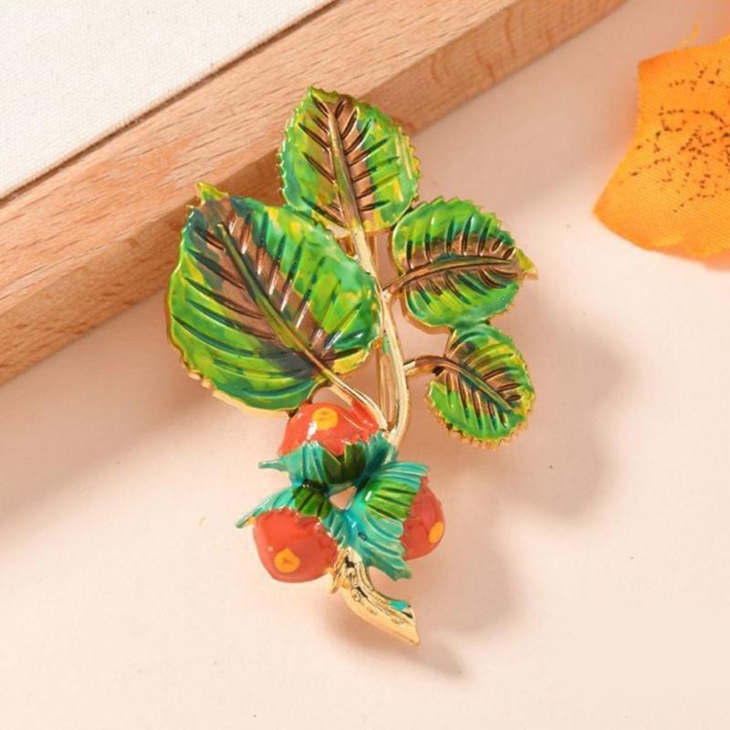 Vintage Style Enamel Autumn Leaf Brooch Handcrafted with User Friendly Materials for Fashionable Women and Nature Lovers