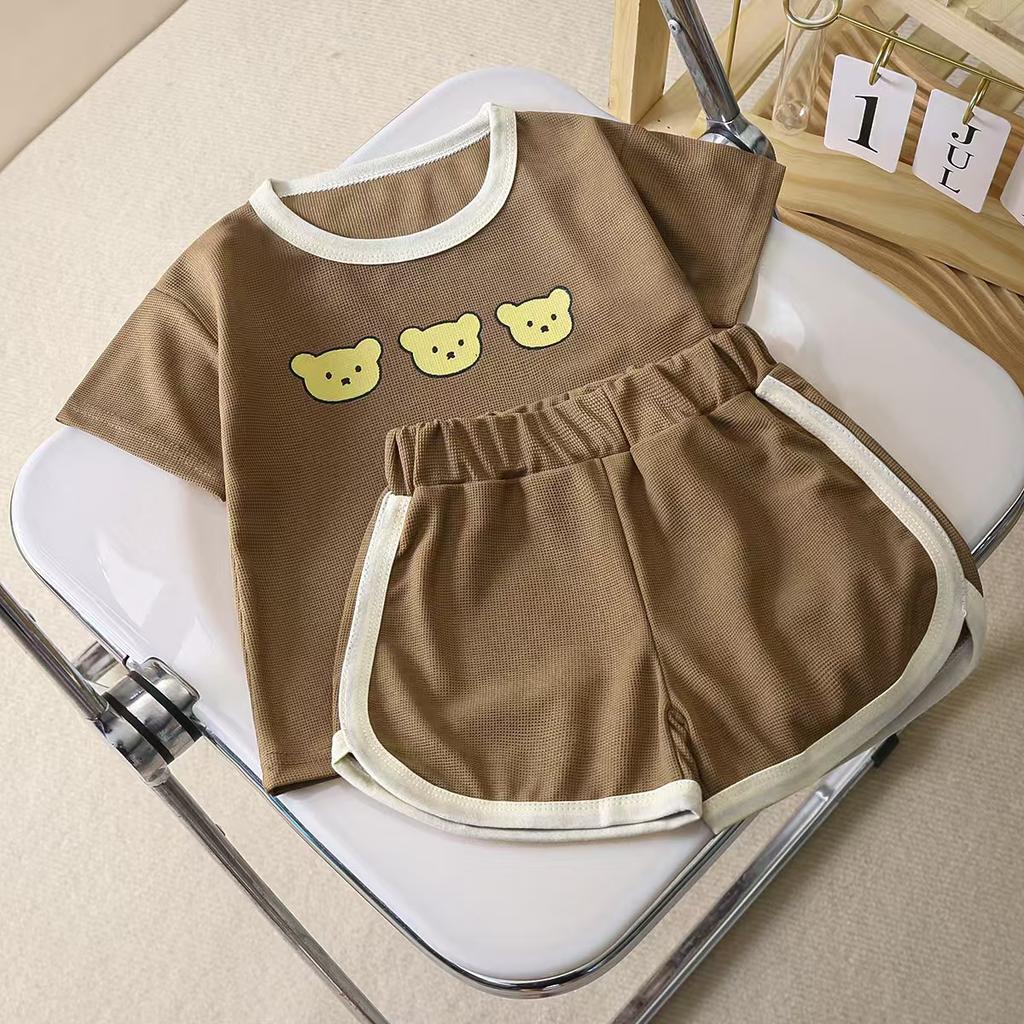 Summer Short Sleeved Top and Shorts Set Children's Short Sleeved Rounded Pants Set Short Set Cartoon Two-piece Set