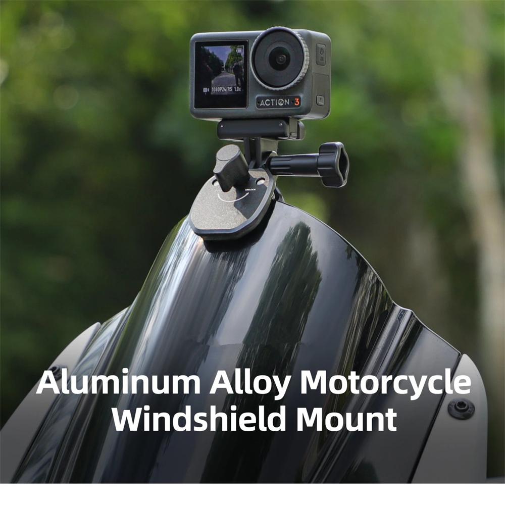 Aluminum Motorcycle Windshield Camera Mount Clamp Holder For GoPro Insta360 DJI
