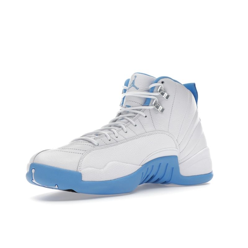 Air Jordan 12 Retro Melo 2025 Мужские кроссовки Белый Университетско-Синий Металлик-Серебристый CT8013-112
