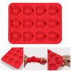 Silicone Muffin Pan 12-Cup Heart Cupcake Pan Non-stick Cake Mold Food-Grade Baking Mold for Cupcakes Chocolates Easy Demolding