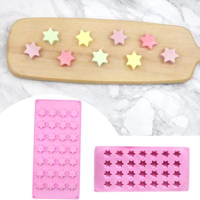 Форма для выпечки Удобная очистка Легко извлекается Повторно используемая 28 Гравитационная Мягкая DIY Силиконовая Форма для печенья в форме пятиугольника и звезды Гаджет для готовки