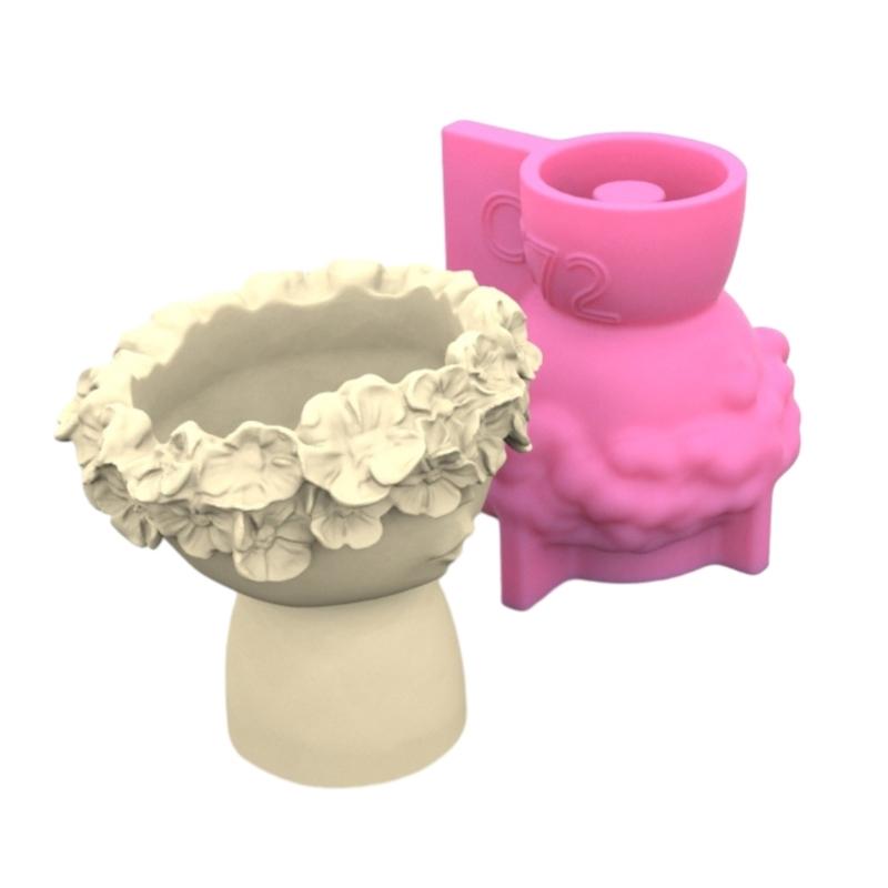 Little Girl Flower Pots Mold Epoxy Resin Molds Pen Holder Candle Holder Cement Planter Silicone Mould Home Decorations