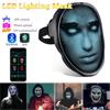 Bluetooth APP Control Smart LED Face Masks Programmable Change Face DIY Photoes For Party Display LED Light Mask For Halloween
