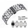 22mm COUTURIER Series T035428A T035407A T035410A Watch Strap Watch Parts Male Solid Stainless Steel Bracelet Strap Watch Band For T035