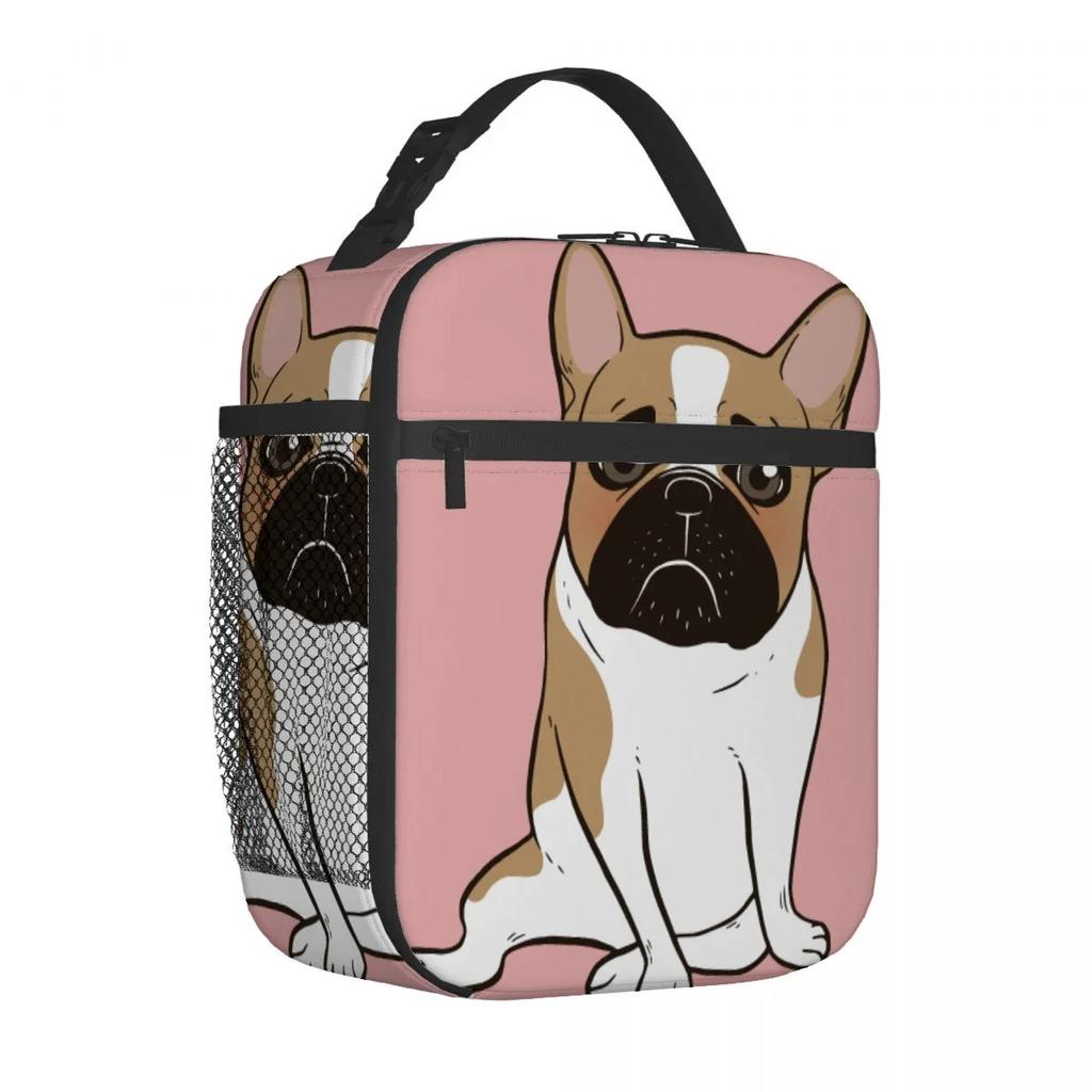 Французский бульдог мультфильм сумка для ланча портативный алюминиевая фольга утолщенный изолированный сумка для ланча подарочный водонепроницаемый сумки для ланча