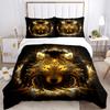 3pcs Golden Wolf Bedding Set - Includes 1 Quilt Cover and 2 Pillowcases, Comfortable Bedding with Stylish Design for Bedroom, Machine Washable -