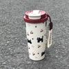 Cute 550ml Water Cup Double Drinking Large Capacity Plastic Cups Leak-proof Carrying Rope Coffee Cup Student