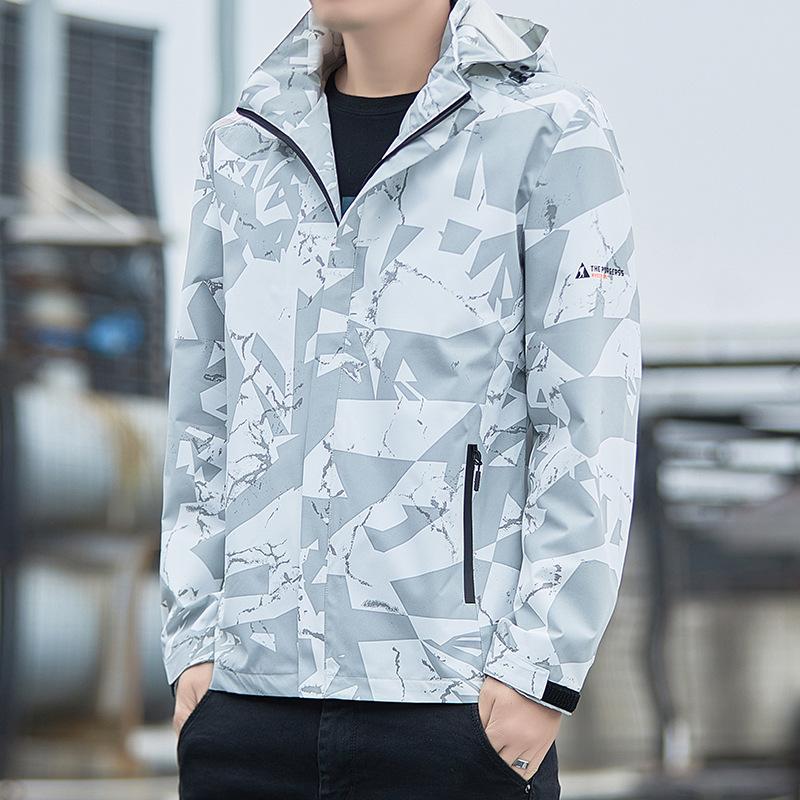 Новая флисовая куртка мужская весна-осень молодежный тренд повседневная ветрозащитная утепленная куртка