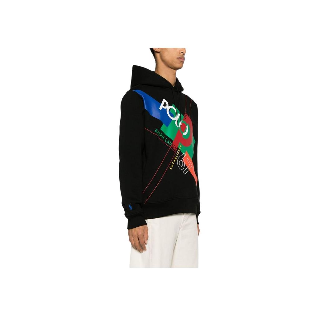 Polo Ralph Lauren Logo Letter Print Casual Loose Hoodie Men Hoodies Black 710926981-001