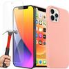 Case for iPhone 13 Pro Max - E.F.CONNECTION - Pink - Silicone TPU - Ultra Thin - 2 Tempered Glass