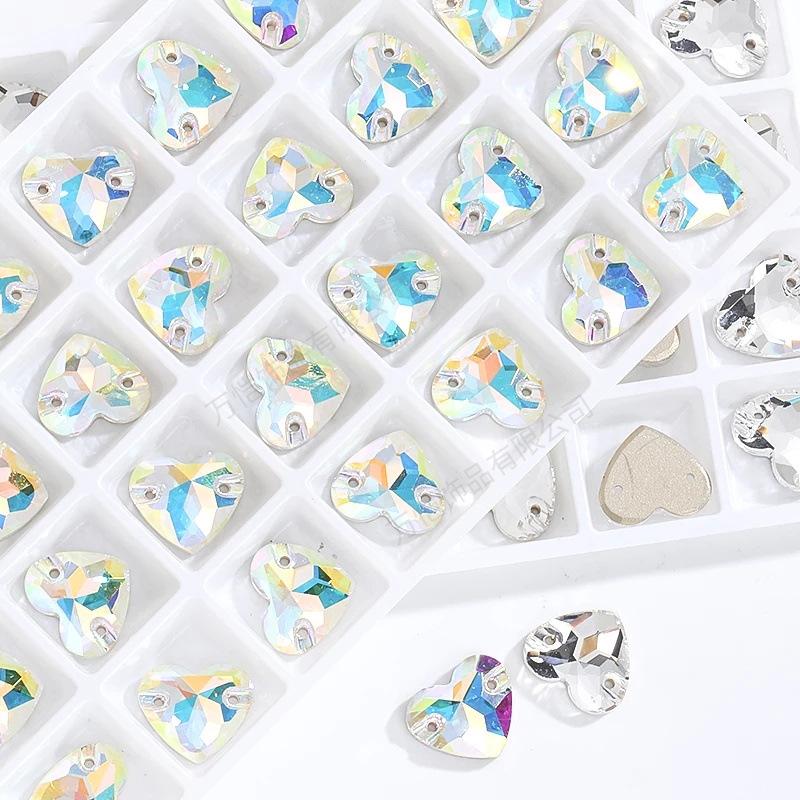 High Imitation K9 Fat Peach Hand Sewn Drill Diy Peach Heart Clothing Rhinestone Glass Crystal Accessories Jewelry Accessories