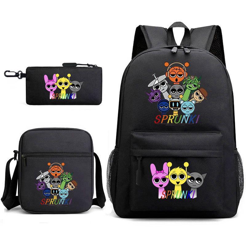 Rhythm Box Children's Backpack Crossbody Bag Pencil Bag Rabub Cute Elementary School Bag Three-piece Set