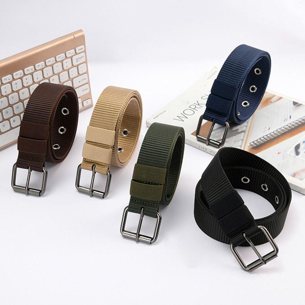 Pants Vintage Ladies Dress Strap Nylon Canvas Braided Belt Weave Waist Band Pin Buckle Waistband