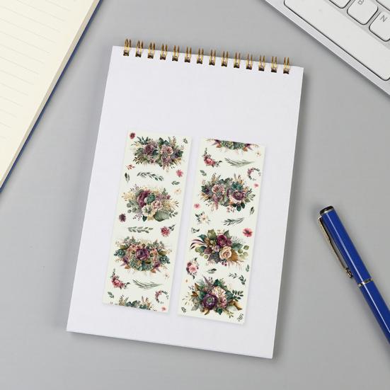 1 рулон ПЭТ-ленты с цветами, наклейки, водонепроницаемые, для предварительной резки, съемные, многоразовые, «сделай сам», журнал, скрапбукинг, молочный блокнот, планировщик, декоративная лента, наклейка