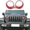 Red Front Headlight Light Lamp Trim Cover Decor Bezels for Jeep Wrangler JL 18+