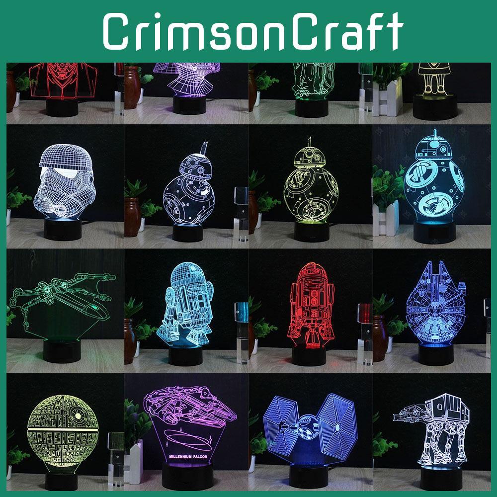 Star Wars Mini 3d Night Lamp For Kids Room And Collectors