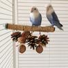 Parrot Natural Wooden Standing Perches Weaving Jute Twine Standing Pole Bird Chewing Toy Cage