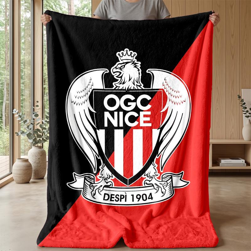 OGC Nice FC Мягкое Фланелевое Флисовое Одеяло Легкое Уютное Теплое Плед для Дивана Кровати Домашнего Декора